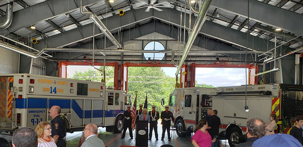 Ribbon cutting ceremony for Stafford Fire Station 14